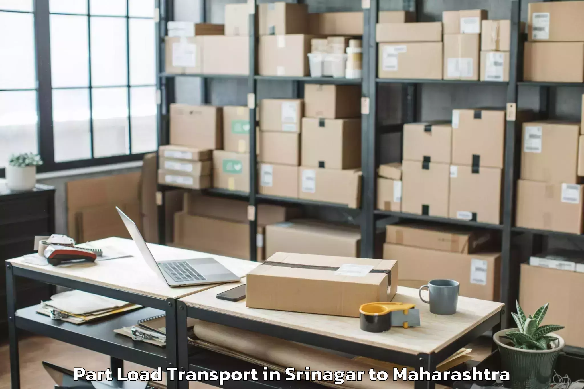 Book Srinagar to Babulgaon Part Load Transport Online